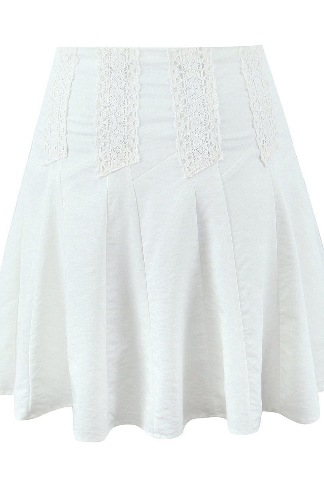 Two-piece French Lace Sleeveless Vest Top + High Waist A-line Dress