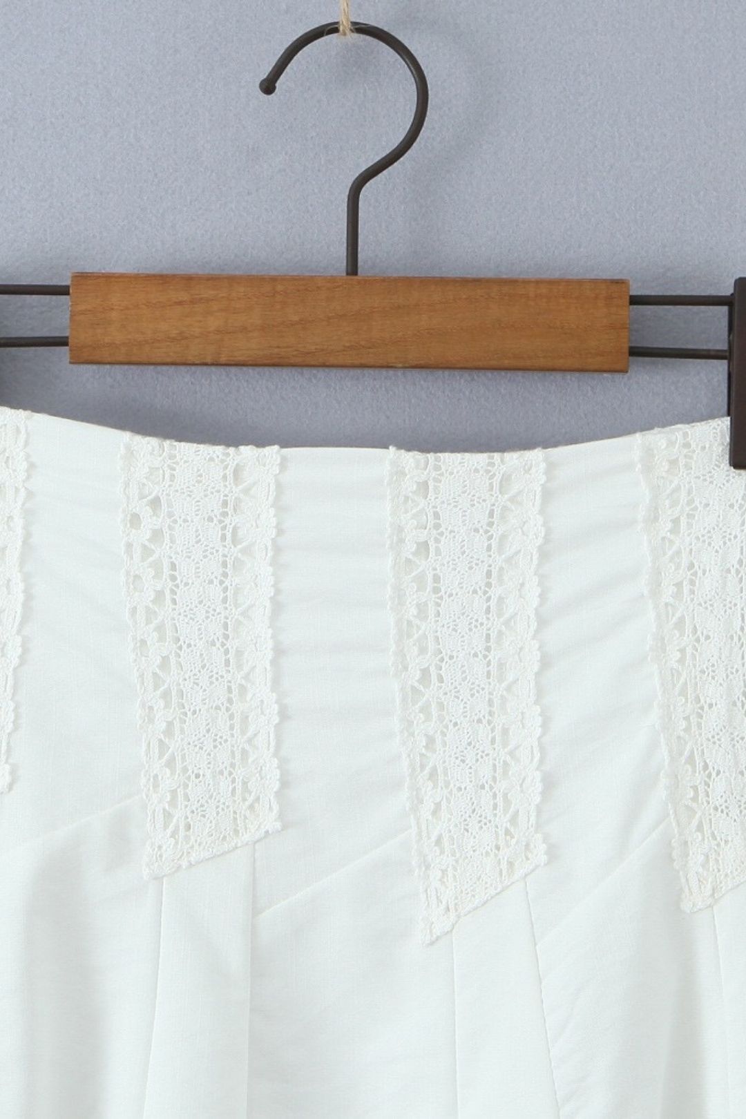 Two-piece French Lace Sleeveless Vest Top + High Waist A-line Dress