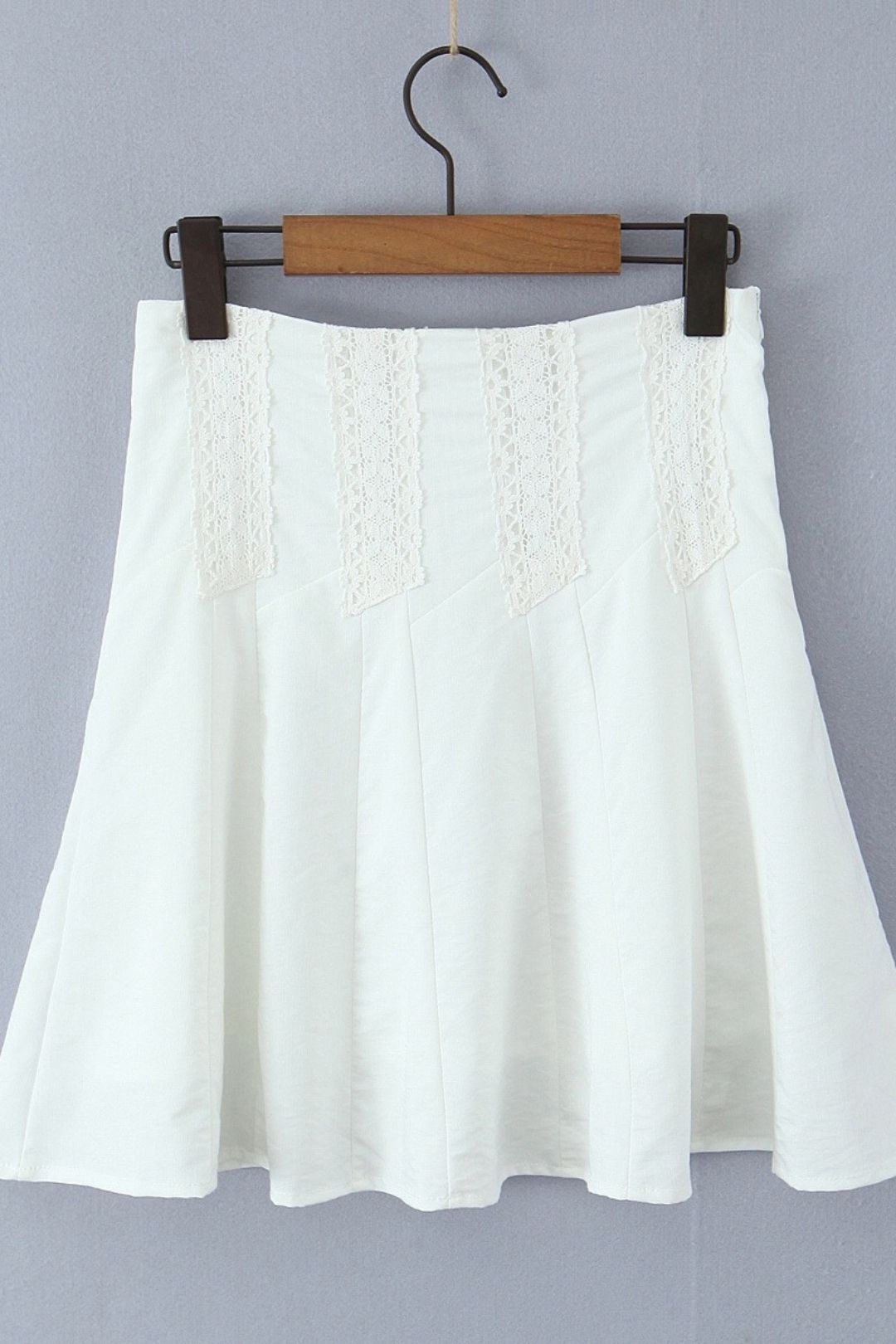 Two-piece French Lace Sleeveless Vest Top + High Waist A-line Dress