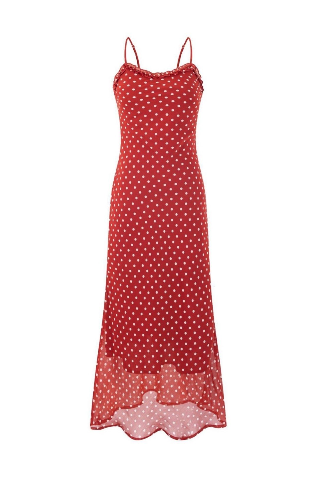 Backless Mid-length Sweet Polka Dot Print Suspender Dress