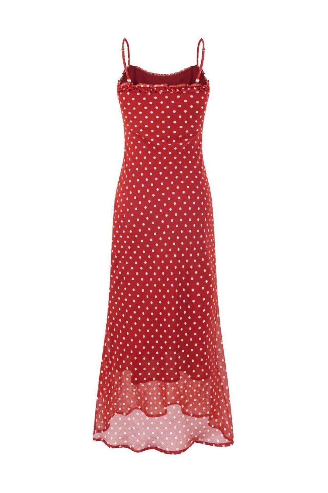 Backless Mid-length Sweet Polka Dot Print Suspender Dress