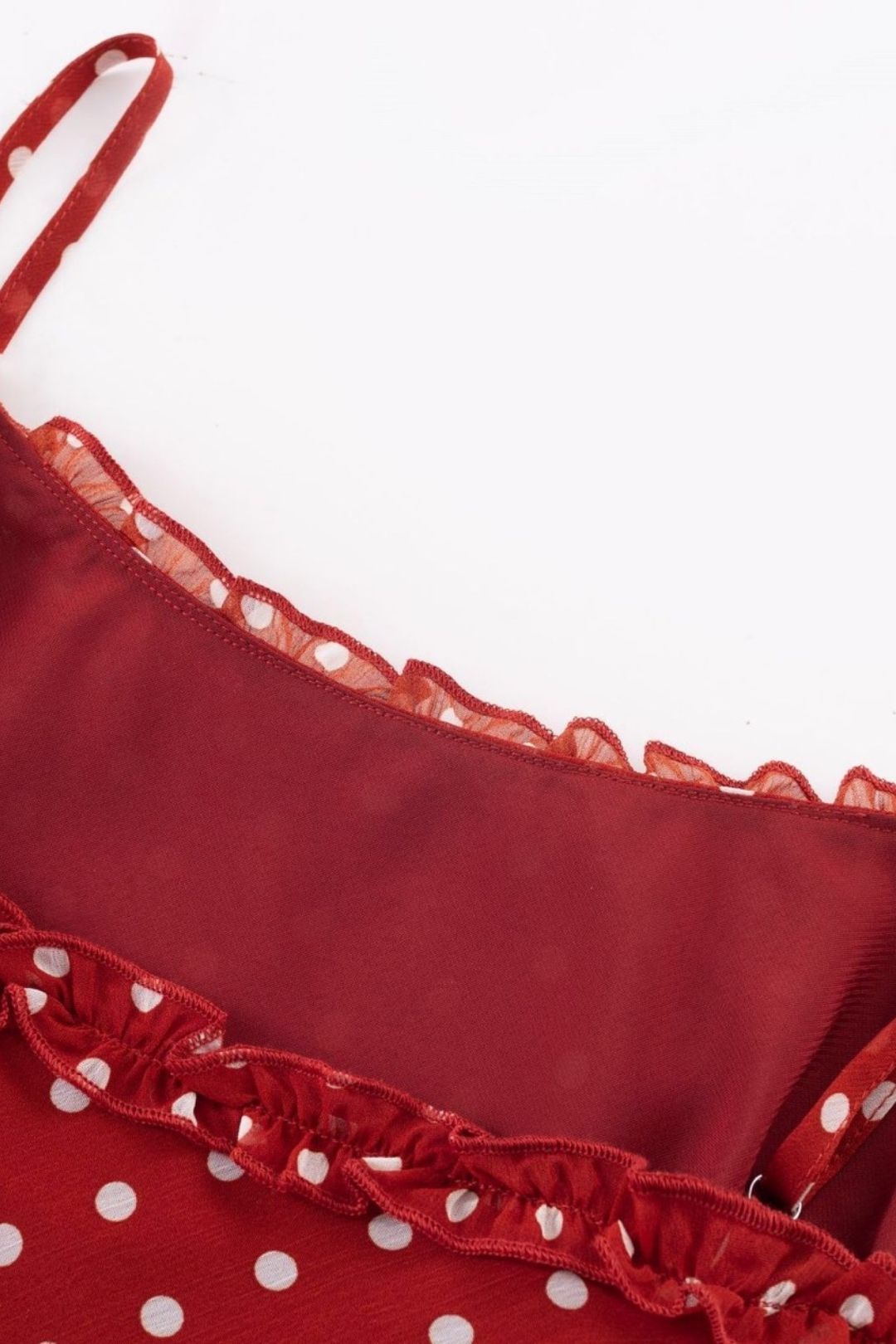 Backless Mid-length Sweet Polka Dot Print Suspender Dress