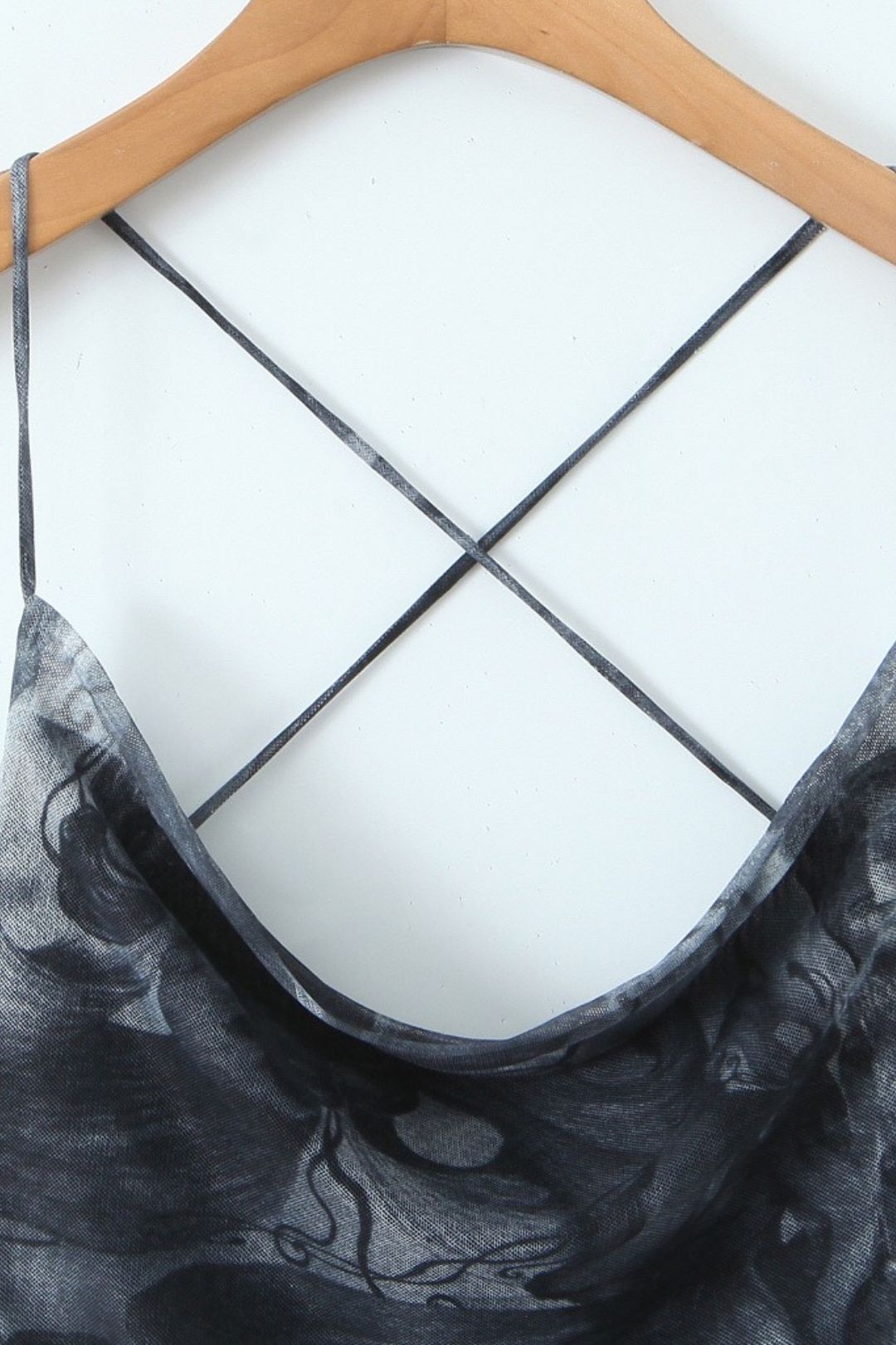 Retro Printed Mesh Ultra-Short Dress