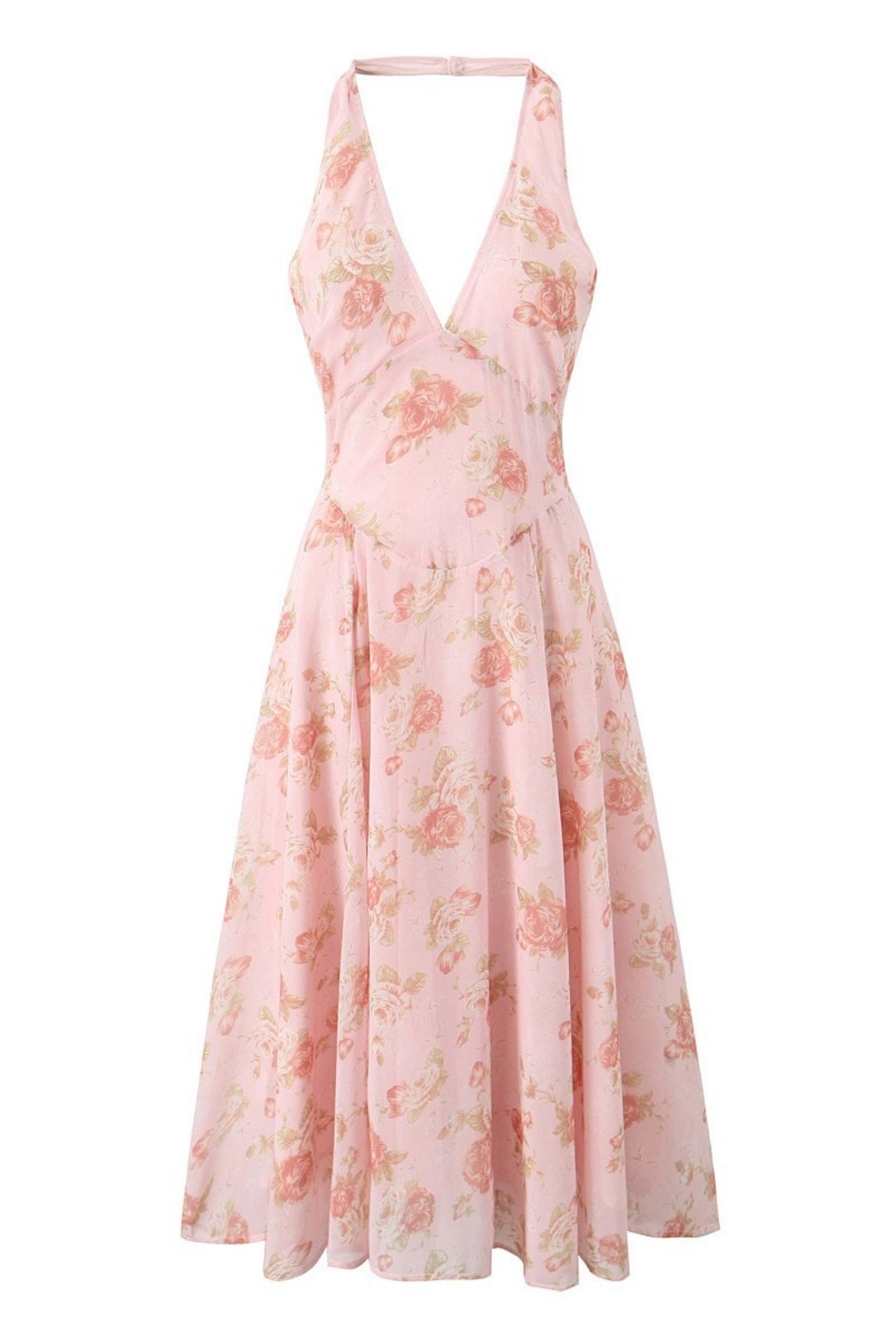 Ins Style Sexy Slim Halter Neck Mid-length Dress