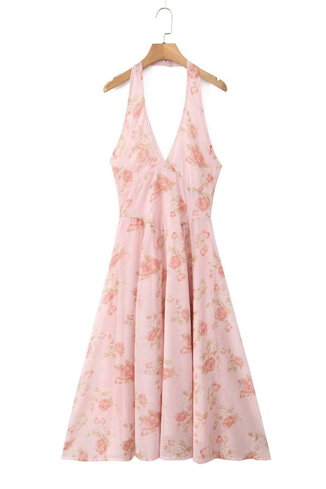 Ins Style Sexy Slim Halter Neck Mid-length Dress