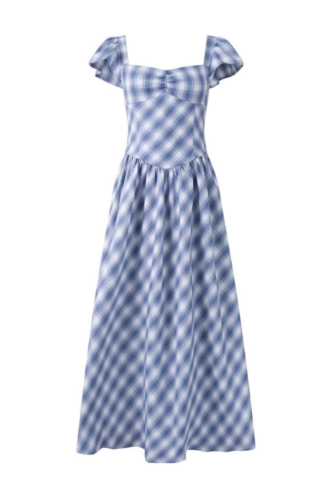 Plaid Yarn-dyed Chic Sleeve Dress