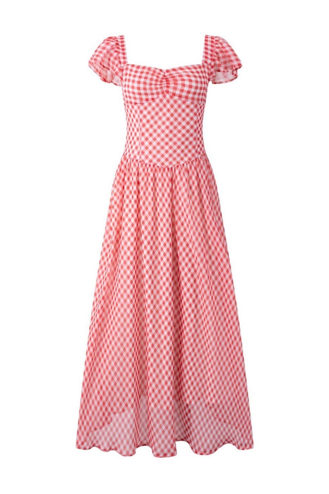 Plaid Yarn-dyed Chic Sleeve Dress