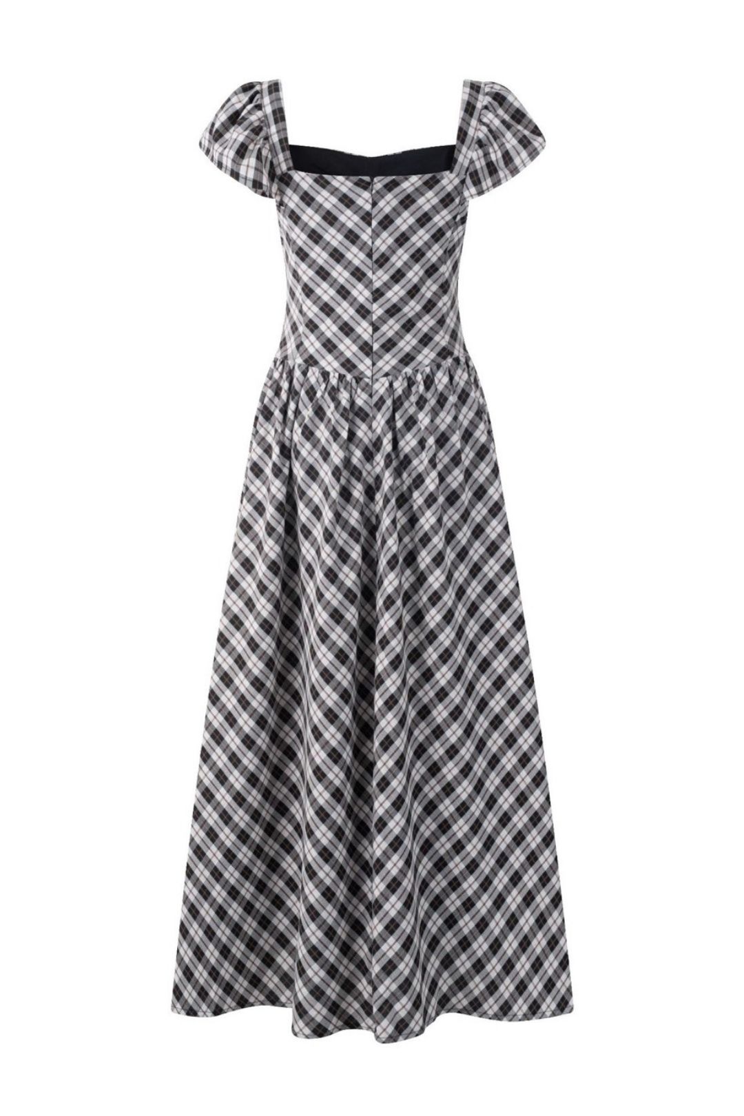 Plaid Yarn-dyed Chic Sleeve Dress