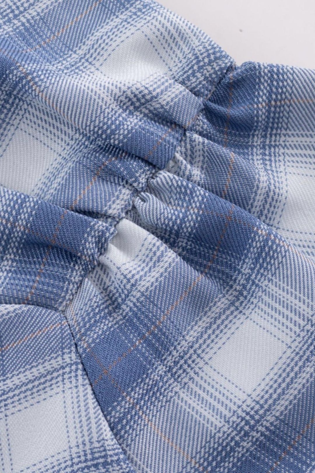 Plaid Yarn-dyed Chic Sleeve Dress