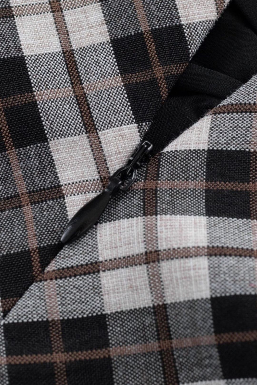 Plaid Yarn-dyed Chic Sleeve Dress