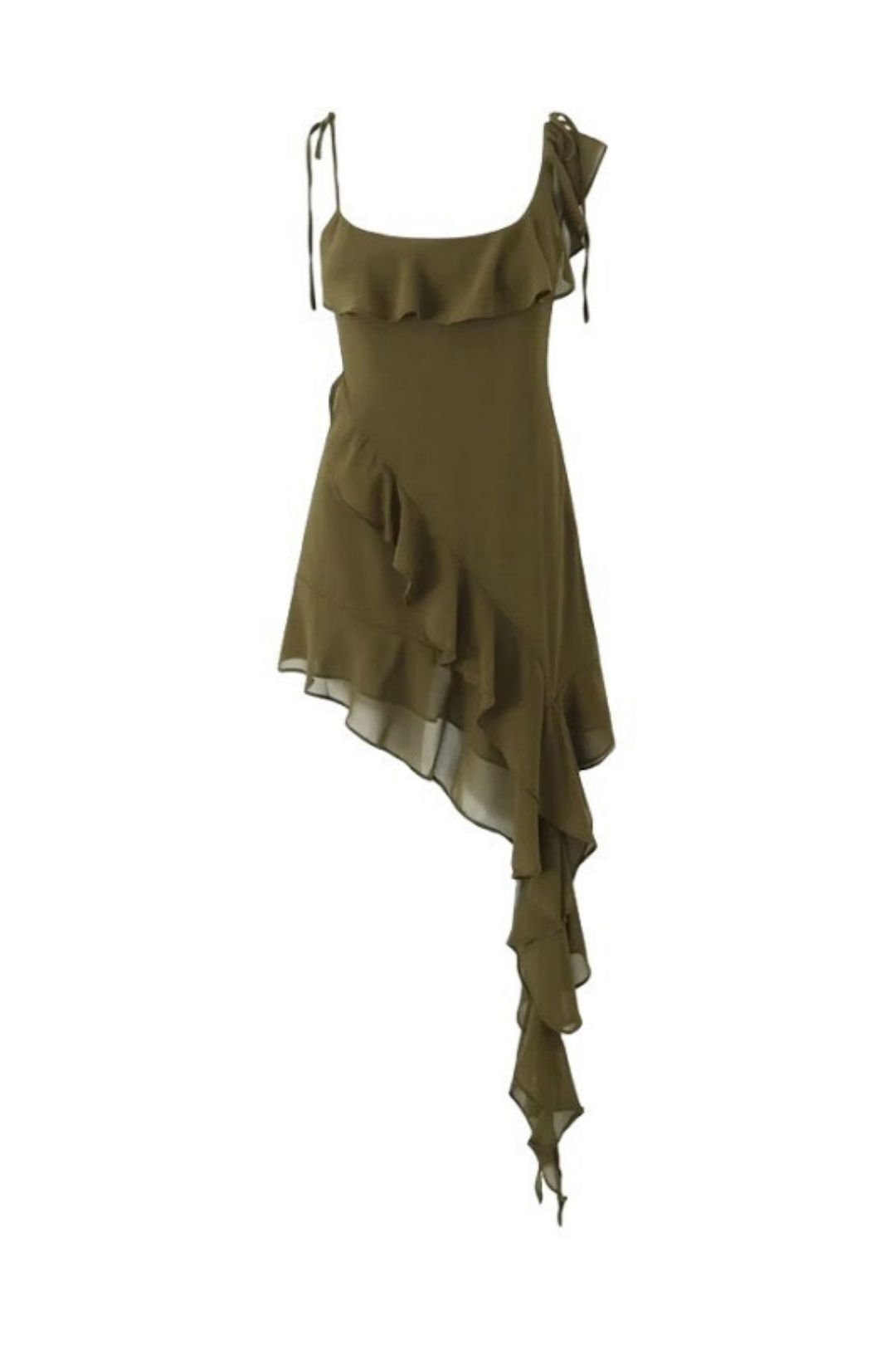 Hem Irregular Suspender Dress