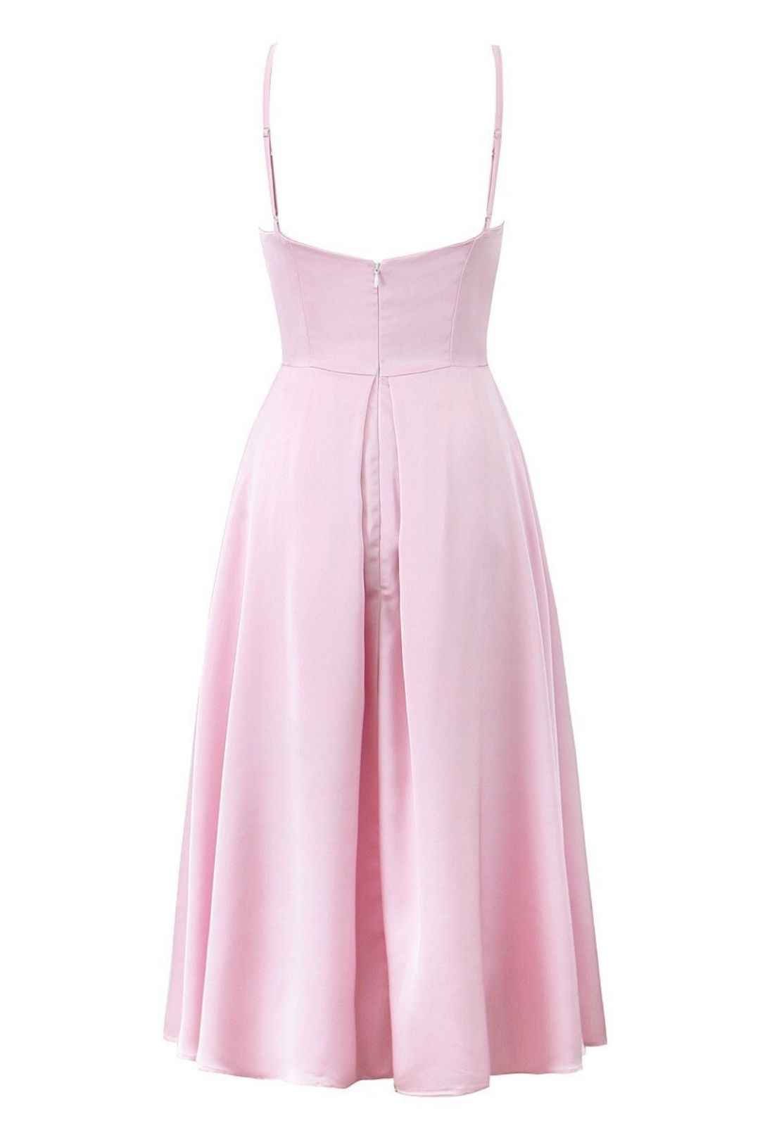 Sweet Pink Sexy Slim Backless Mid-length Dress