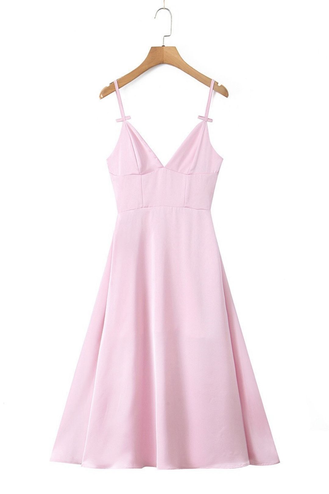 Sweet Pink Sexy Slim Backless Mid-length Dress