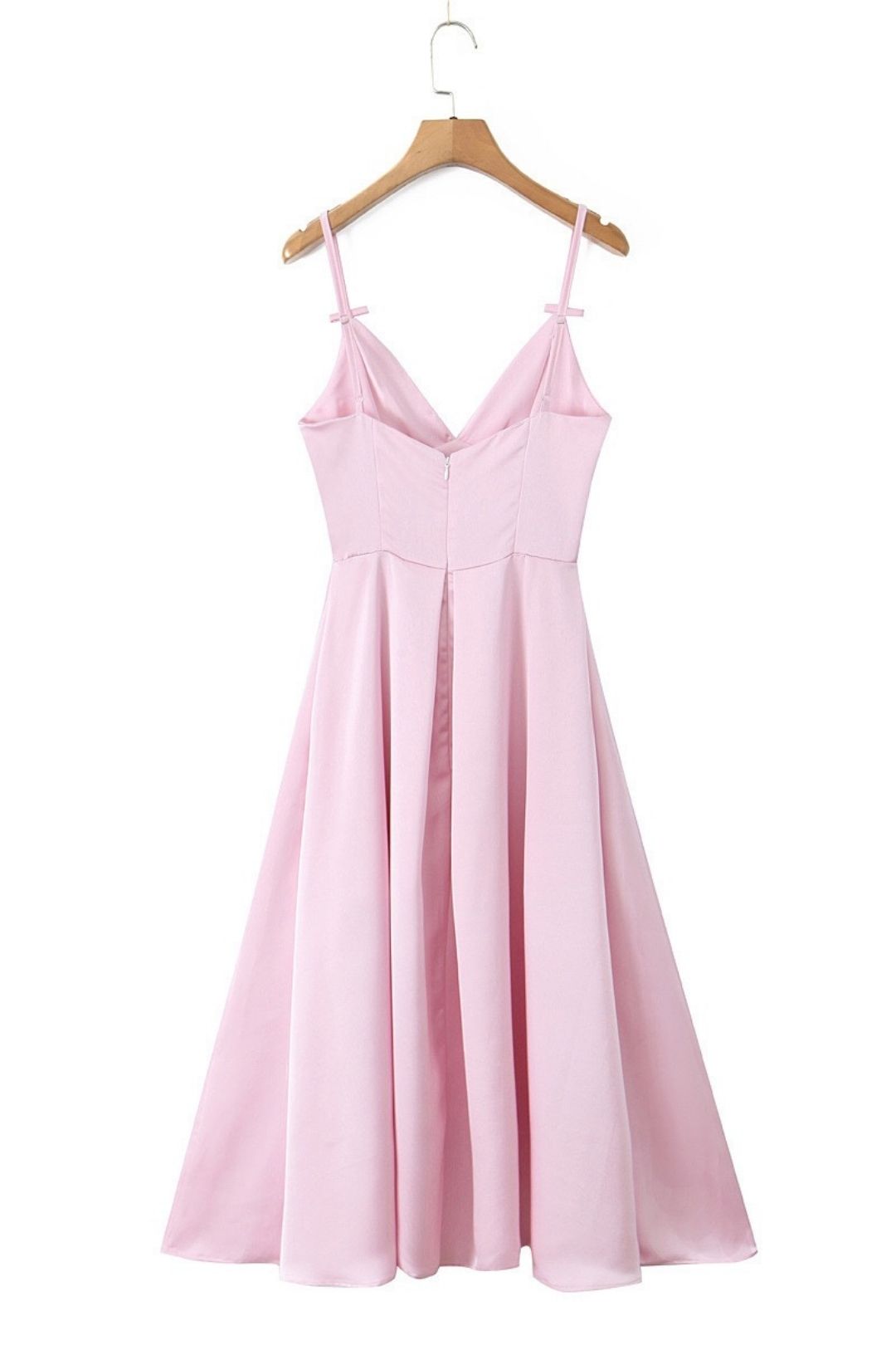 Sweet Pink Sexy Slim Backless Mid-length Dress