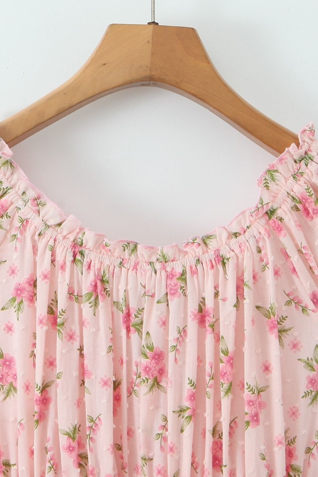 Sweet Floral Print Chic One-shoulder Waist Short Dress