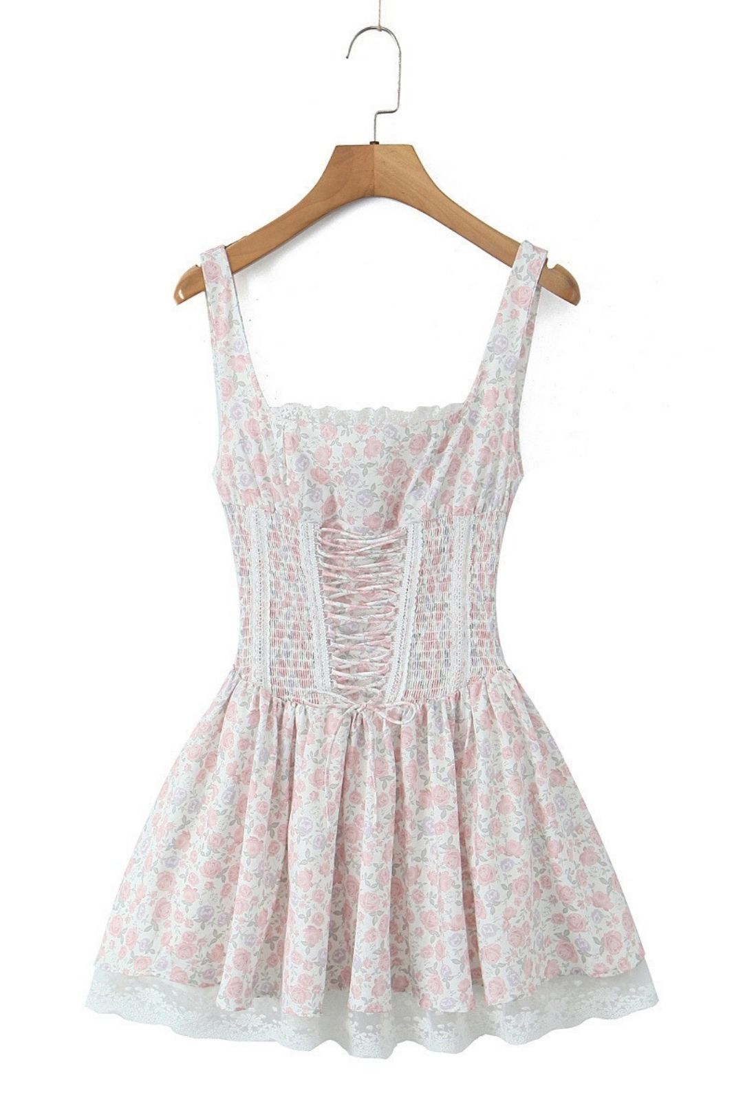 French Square Neck Slim Mini Dress