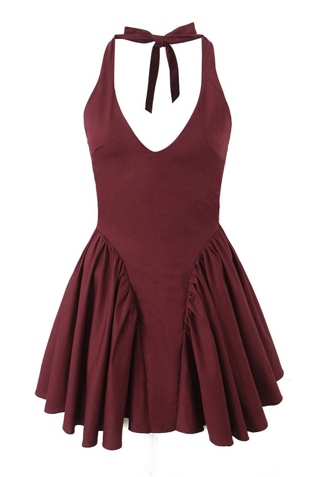 Backless Puffy Mini Dress