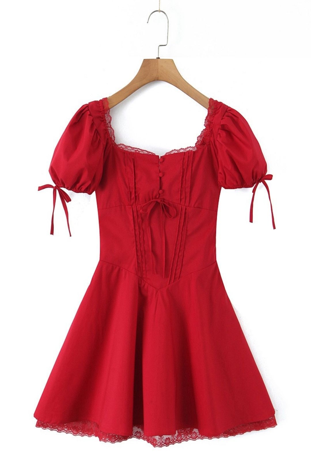 Square Collar Party Style Mini Dress