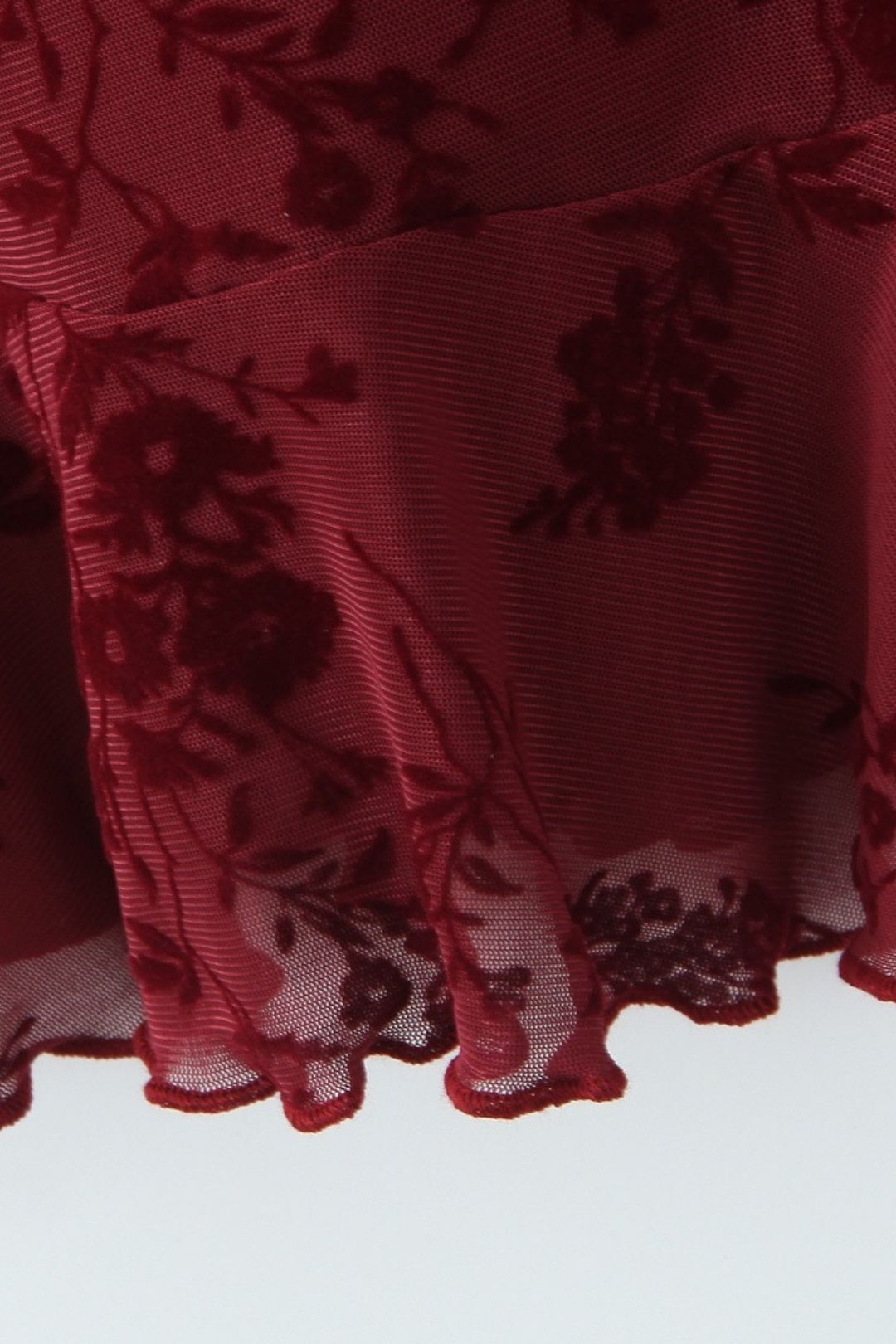 Retro Floral Flocking Suspender Dress