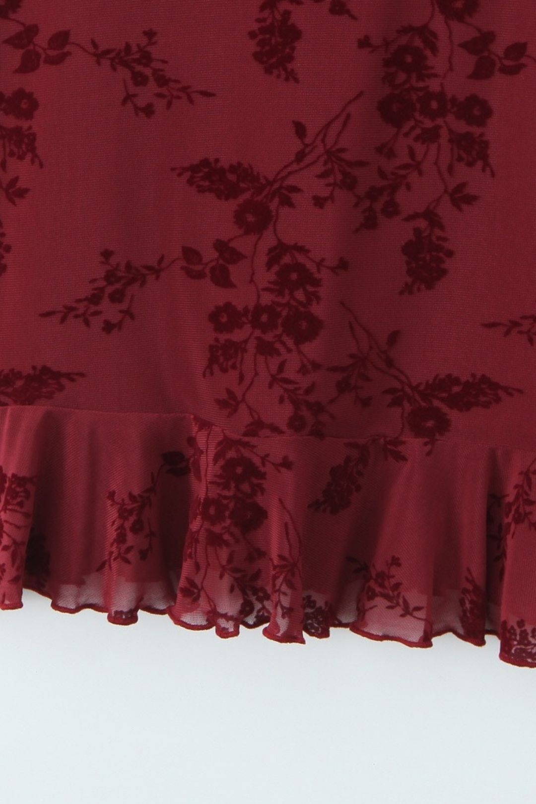 Retro Floral Flocking Suspender Dress