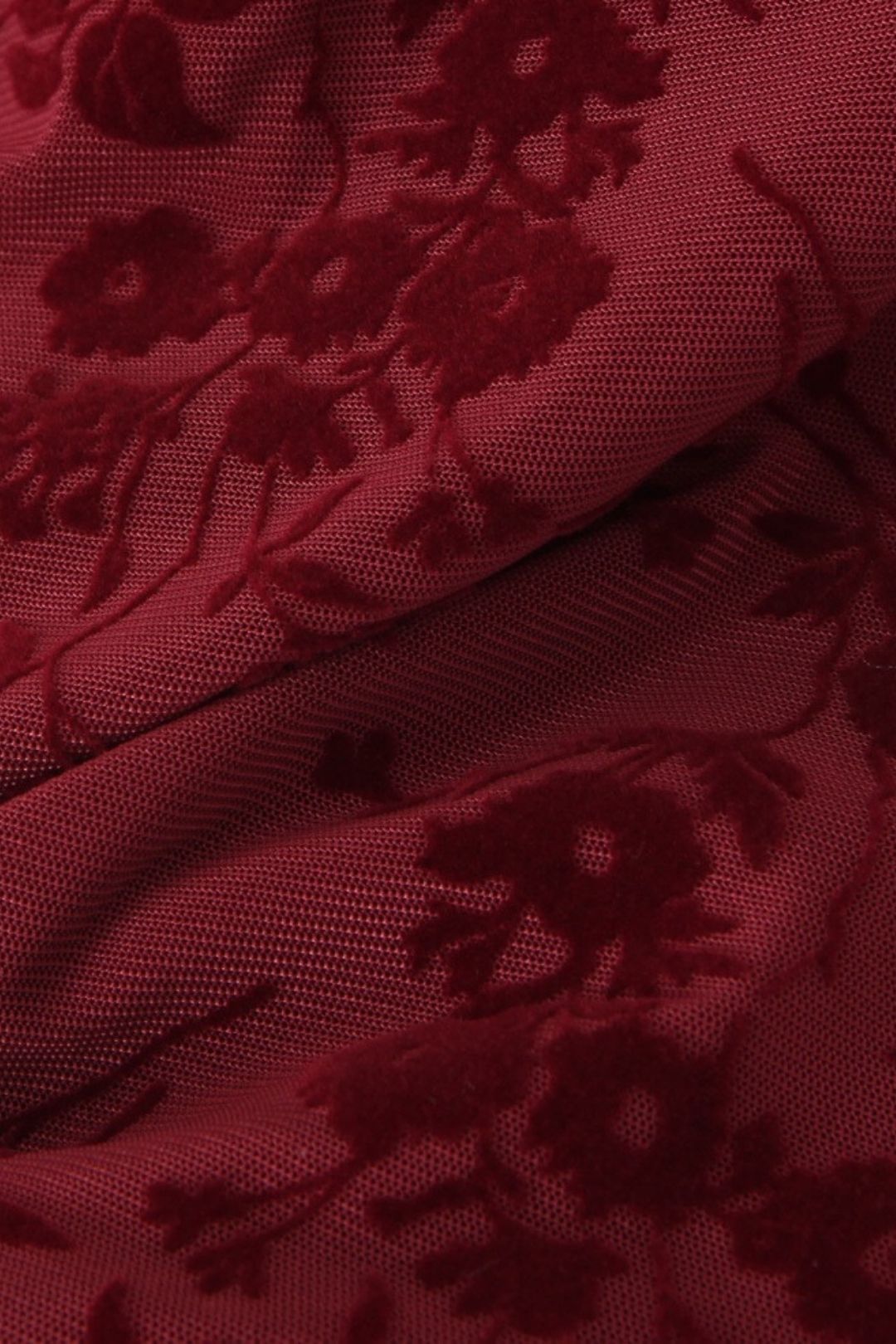 Retro Floral Flocking Suspender Dress