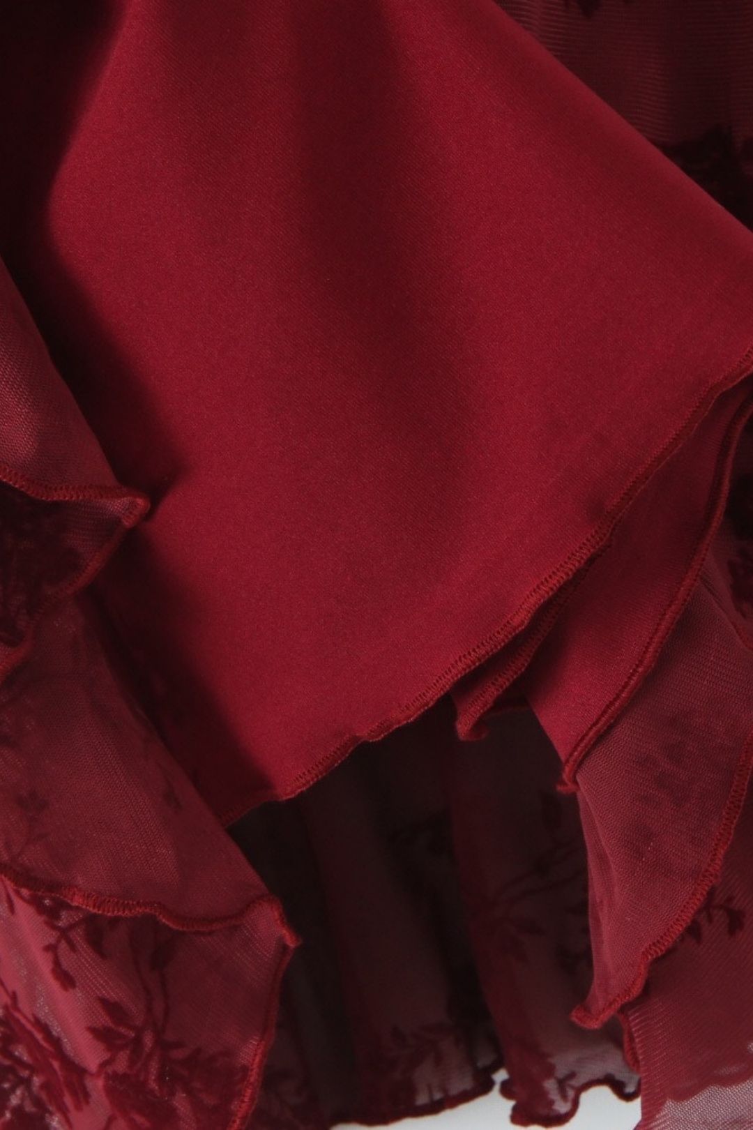 Retro Floral Flocking Suspender Dress