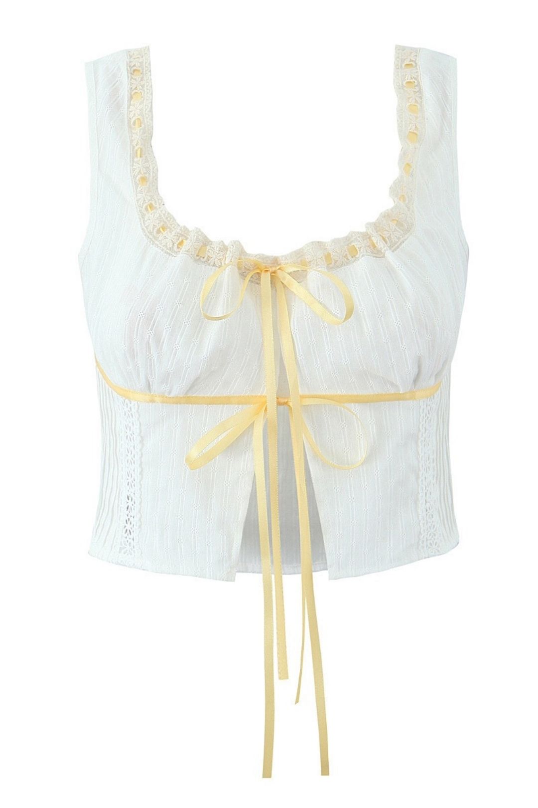 Ribbon Vest Top + High Waist Lace Maxi Skirt