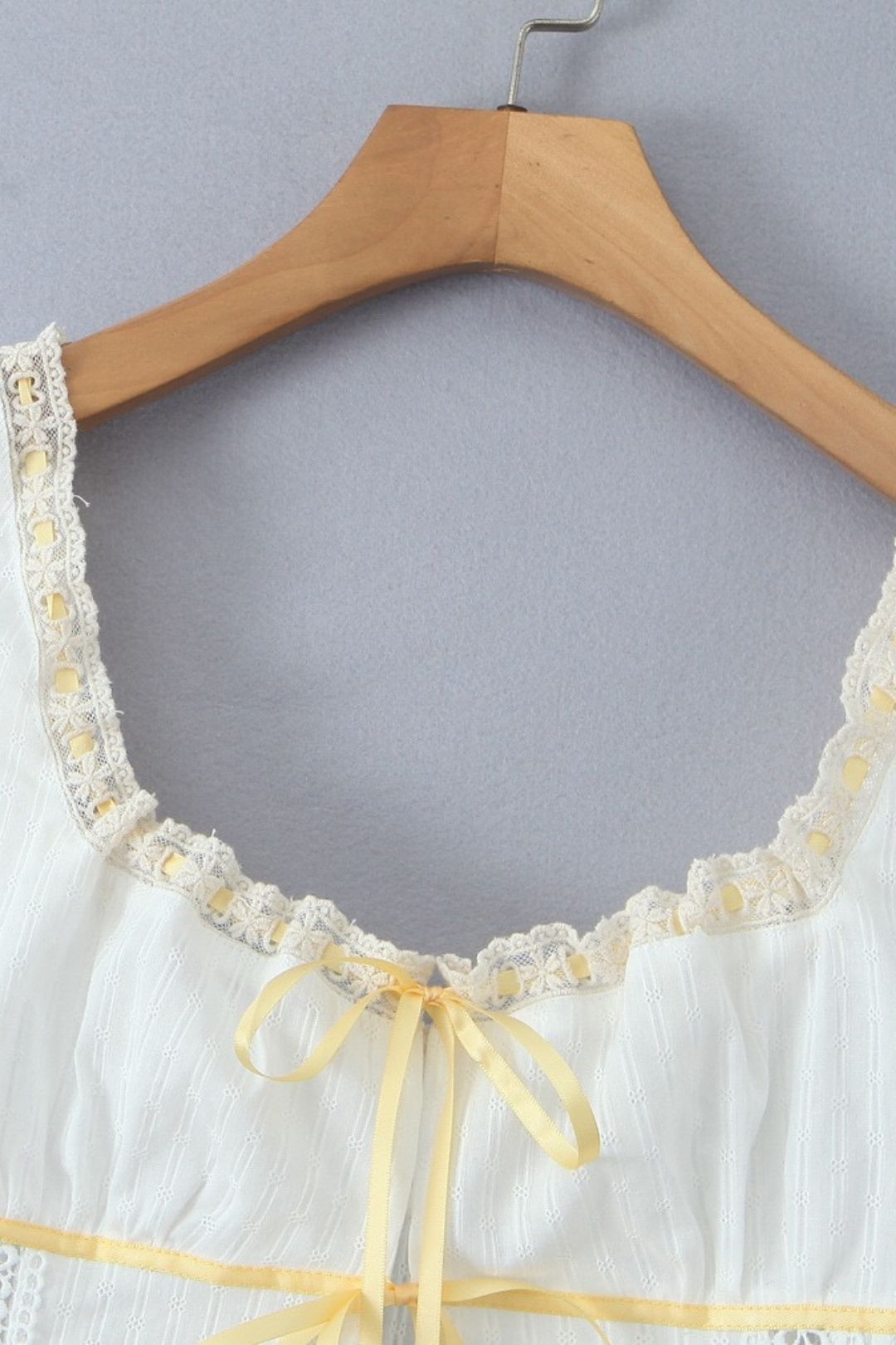 Ribbon Vest Top + High Waist Lace Maxi Skirt