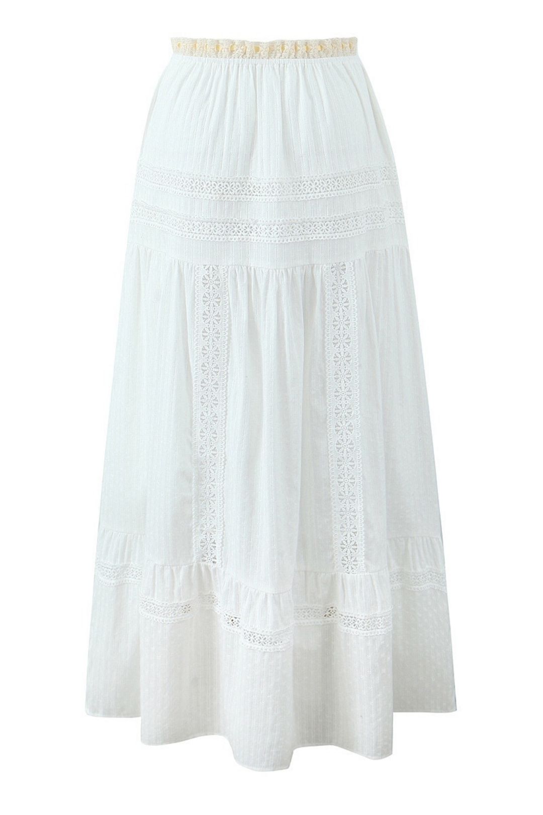 Ribbon Vest Top + High Waist Lace Maxi Skirt