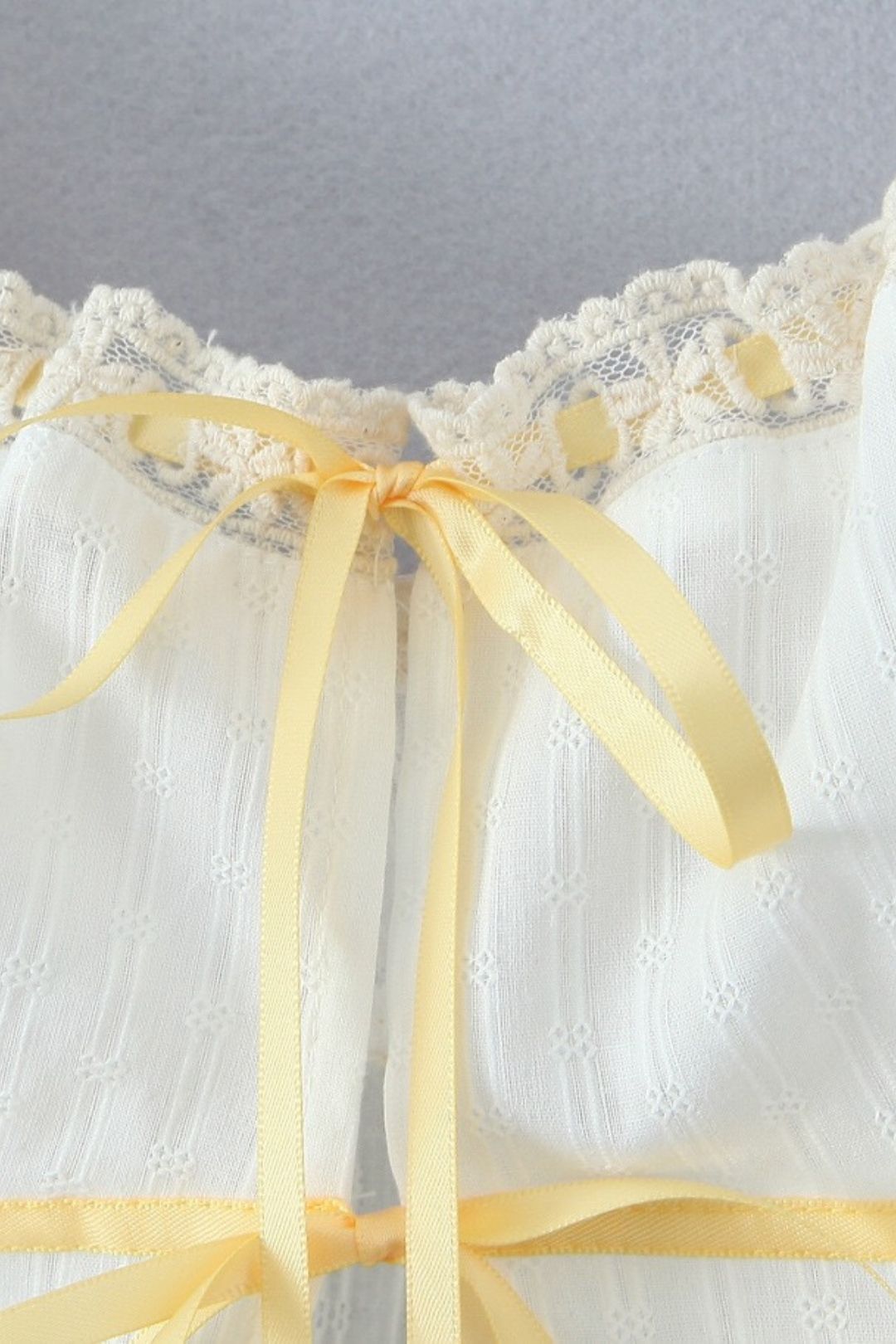 Ribbon Vest Top + High Waist Lace Maxi Skirt