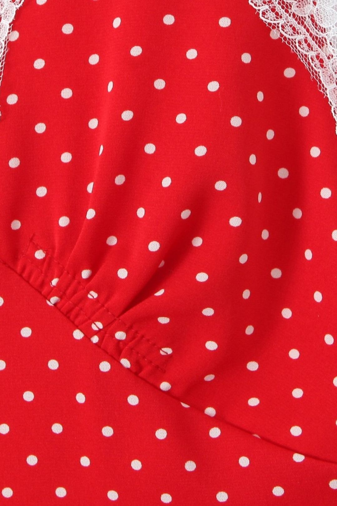 Polka Dot Print Chic Lace Patchwork Halter Neck Mini Dress