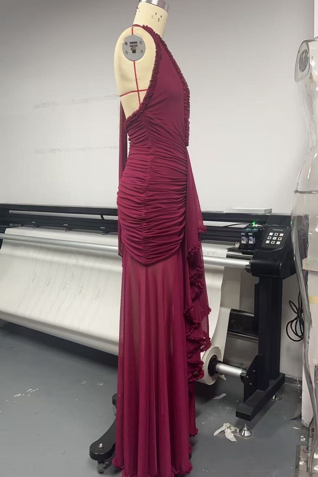 Straight Halter Neck Deep V Sexy Dress