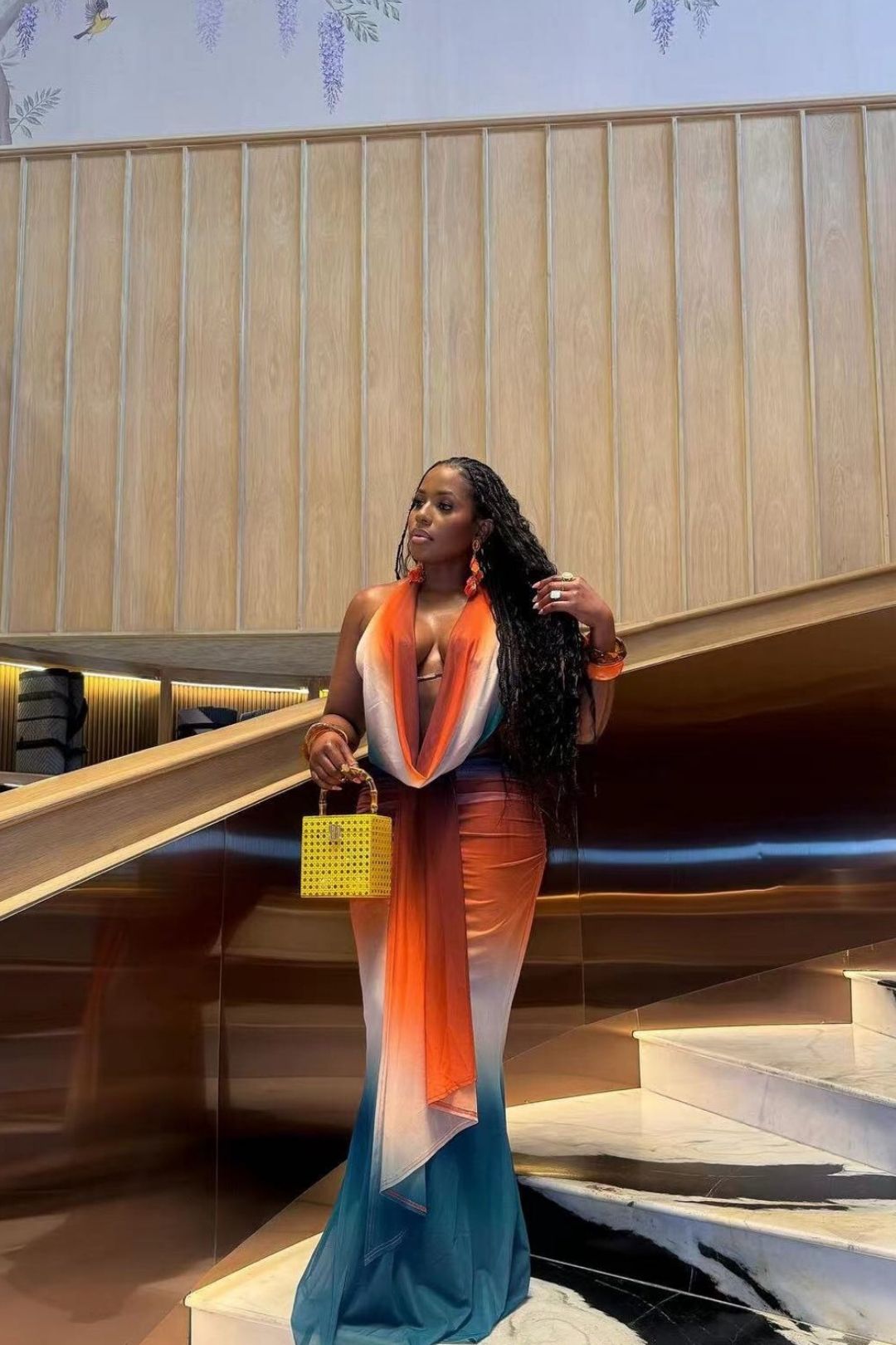 Halter Neck Top + Fishtail Skirt Two-piece Suit