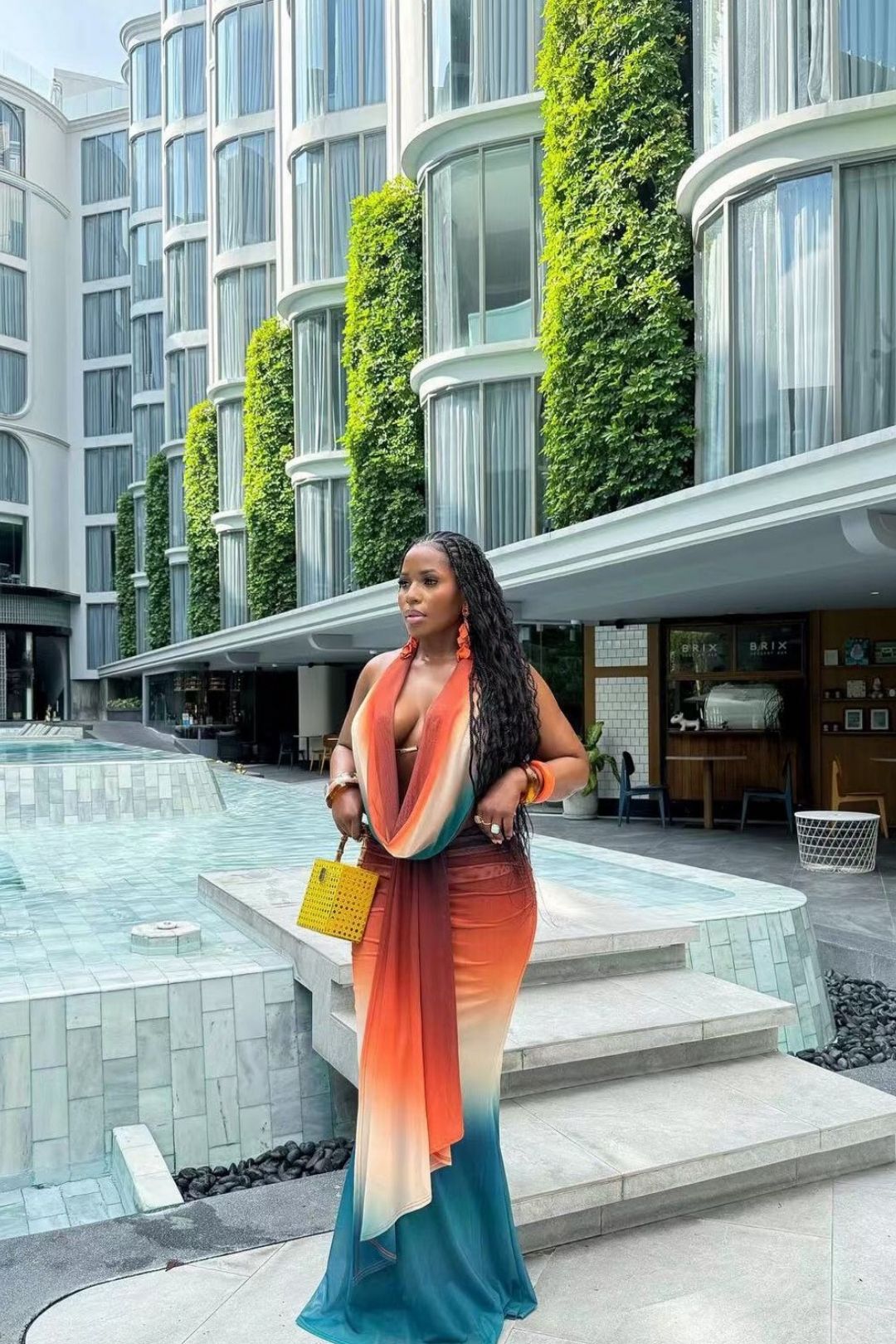 Halter Neck Top + Fishtail Skirt Two-piece Suit