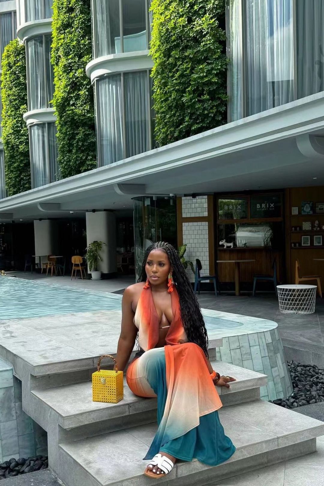 Halter Neck Top + Fishtail Skirt Two-piece Suit