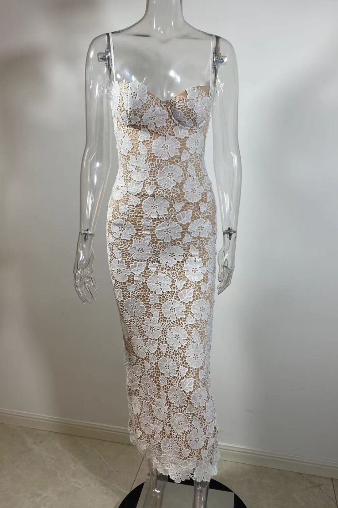 White Tube Top Sexy Suspender Dress