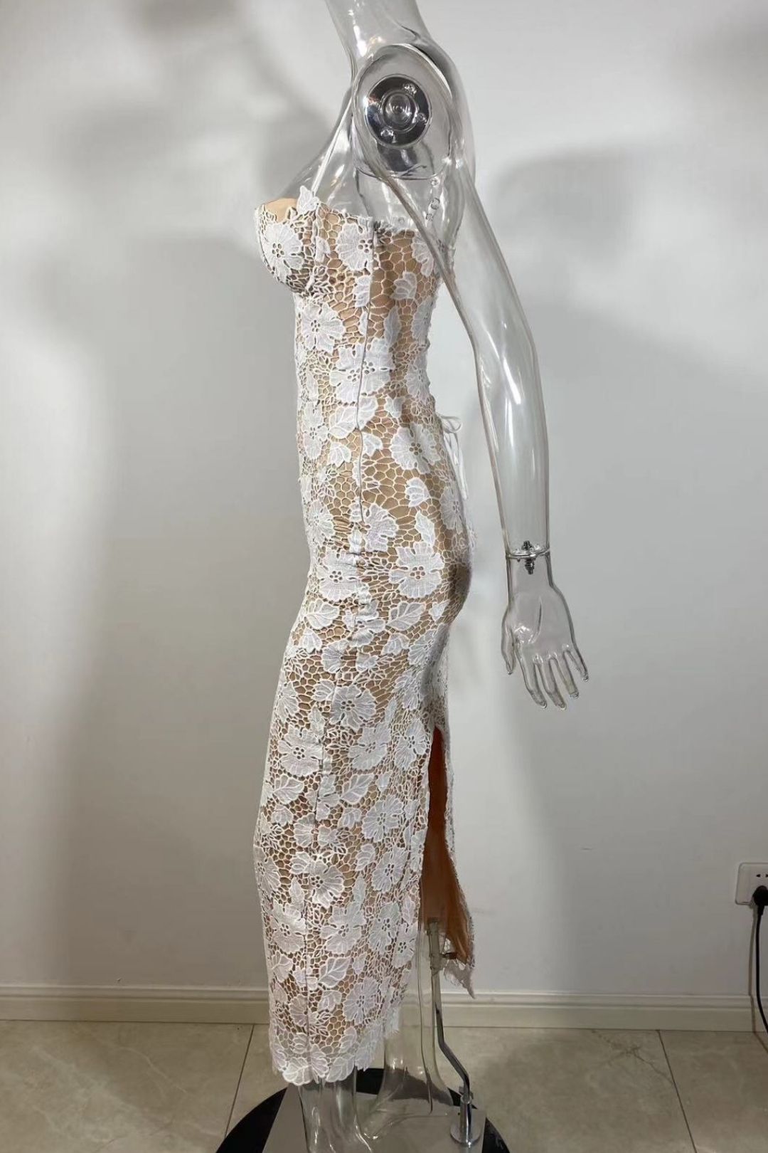 White Tube Top Sexy Suspender Dress