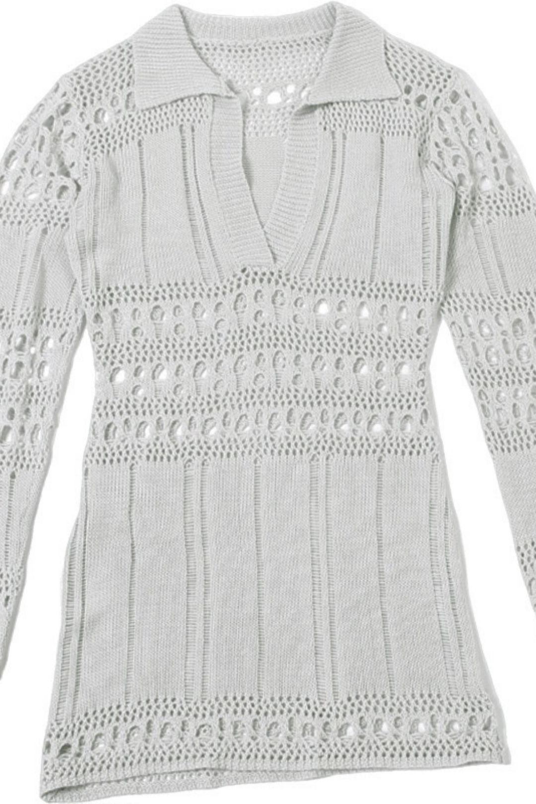 Knitted Hollow Hole Sexy V-neck Hip Dress