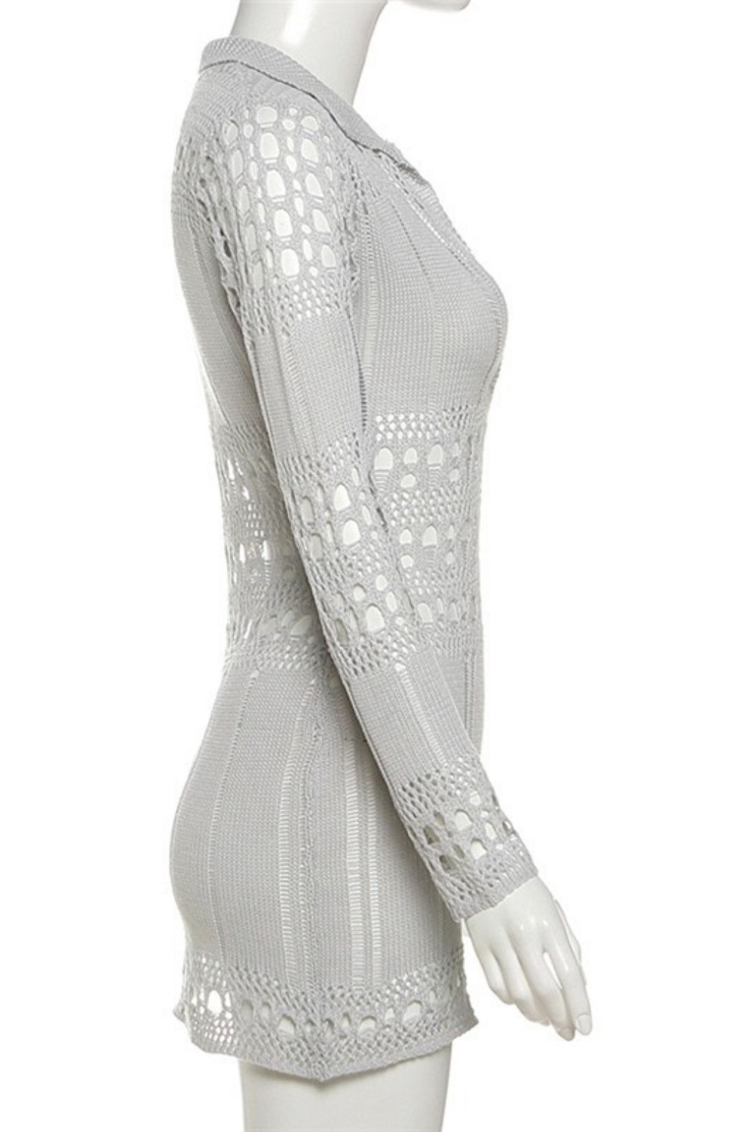 Knitted Hollow Hole Sexy V-neck Hip Dress