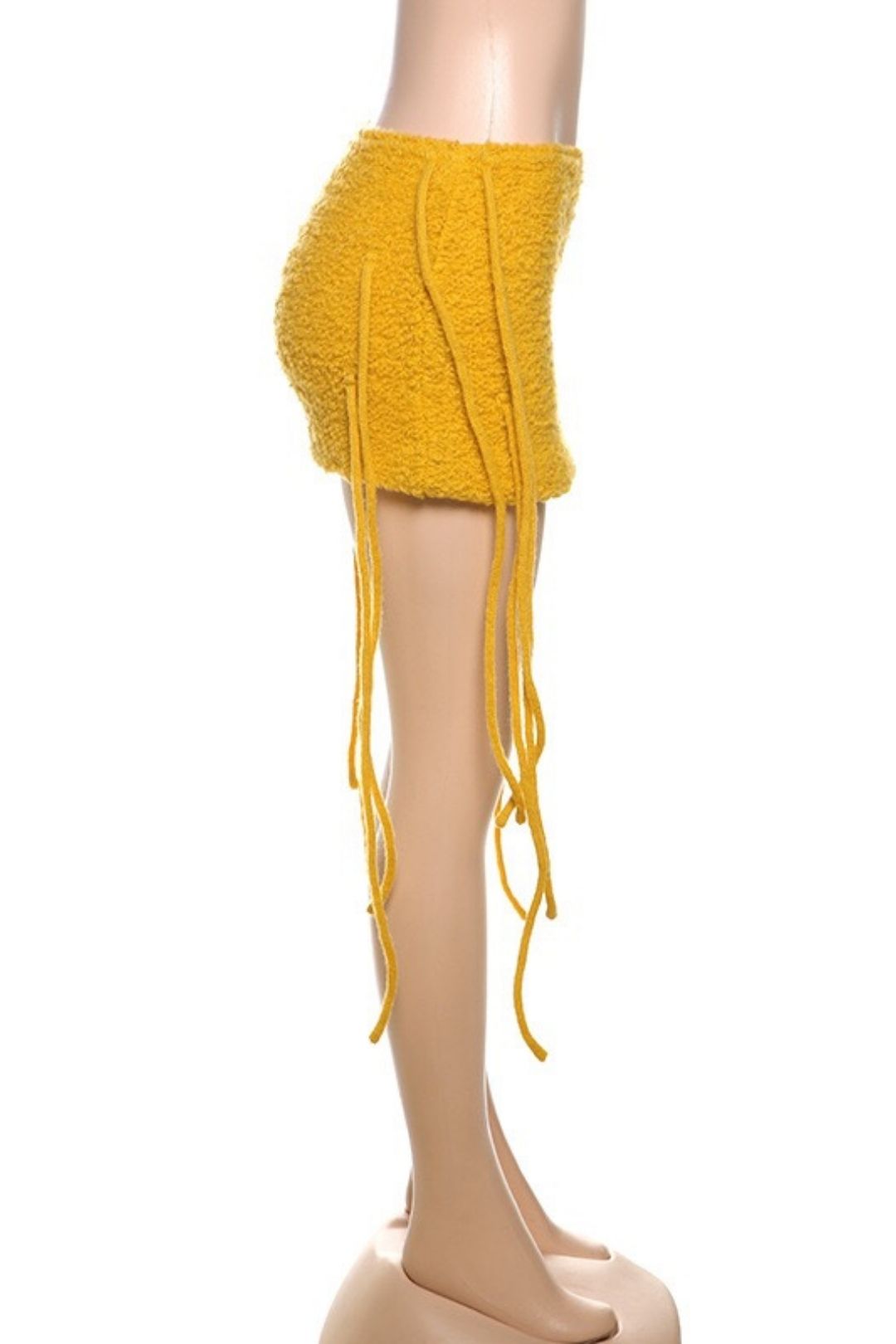 Solid Color High Waist Tight Knitted Tassel Hip Skirt