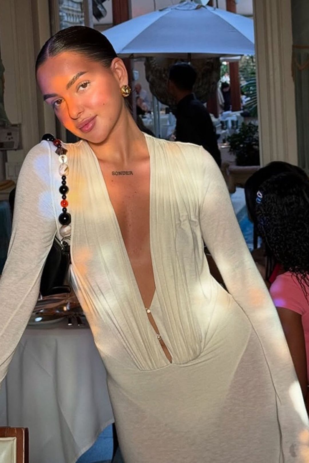 Deep V Sexy Hot Girl High Waist Slim Dress