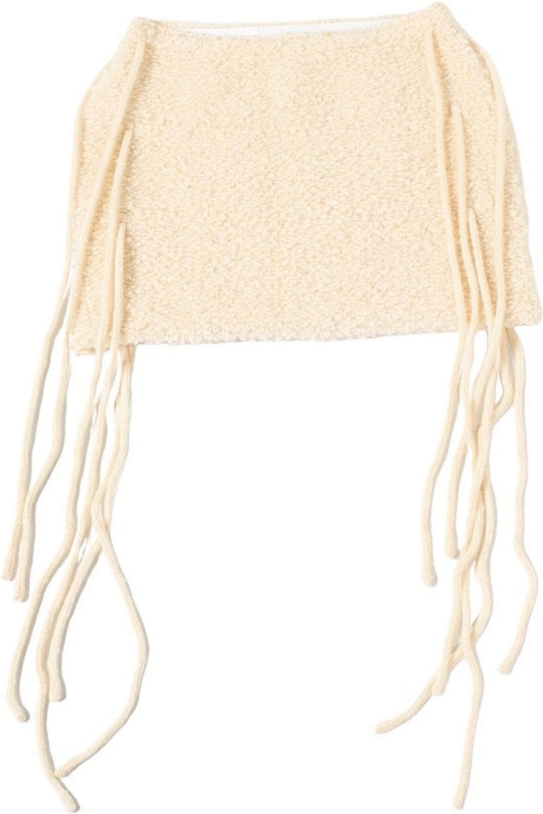 Solid Color High Waist Tight Knitted Tassel Hip Skirt