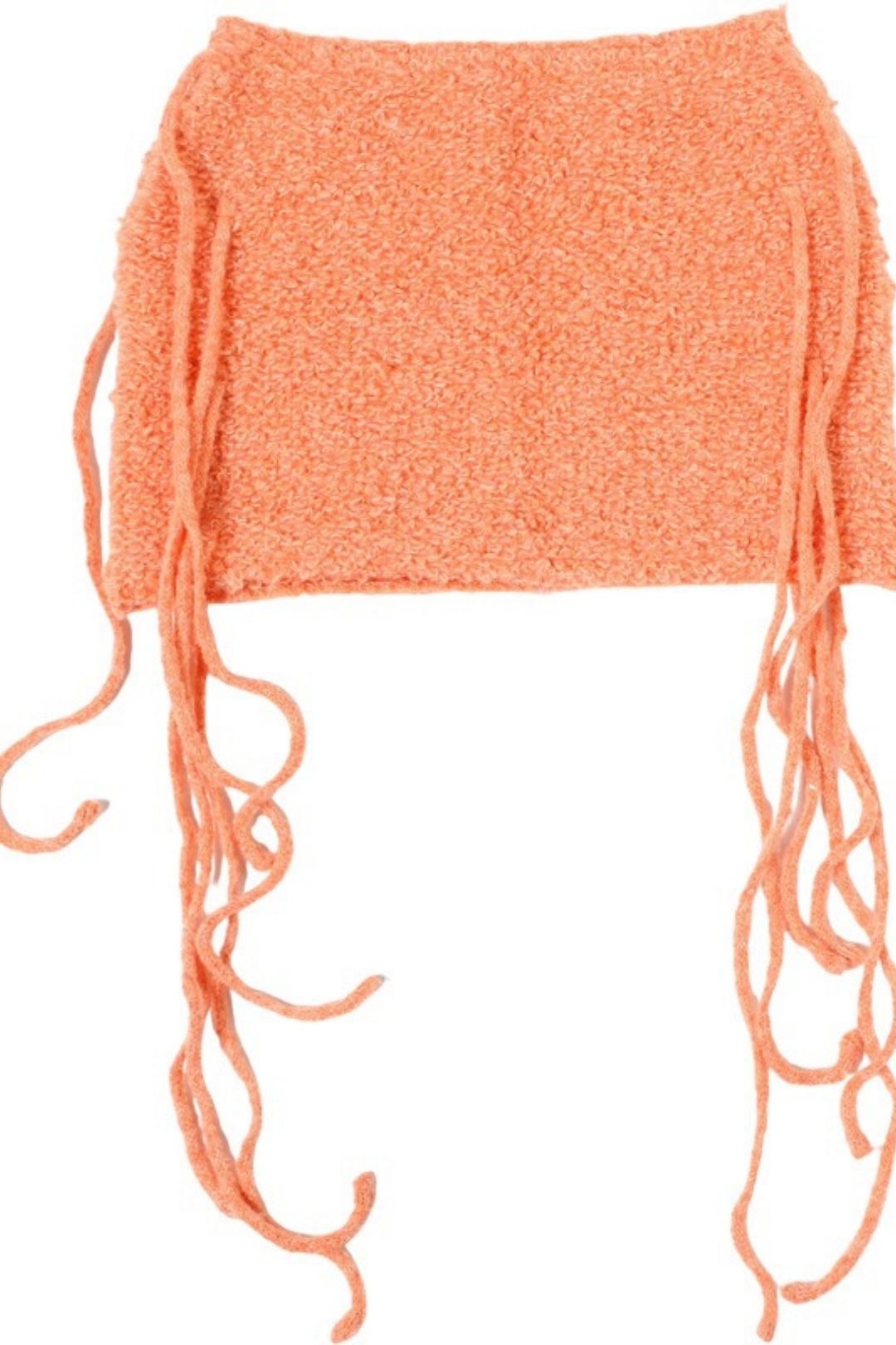 Solid Color High Waist Tight Knitted Tassel Hip Skirt