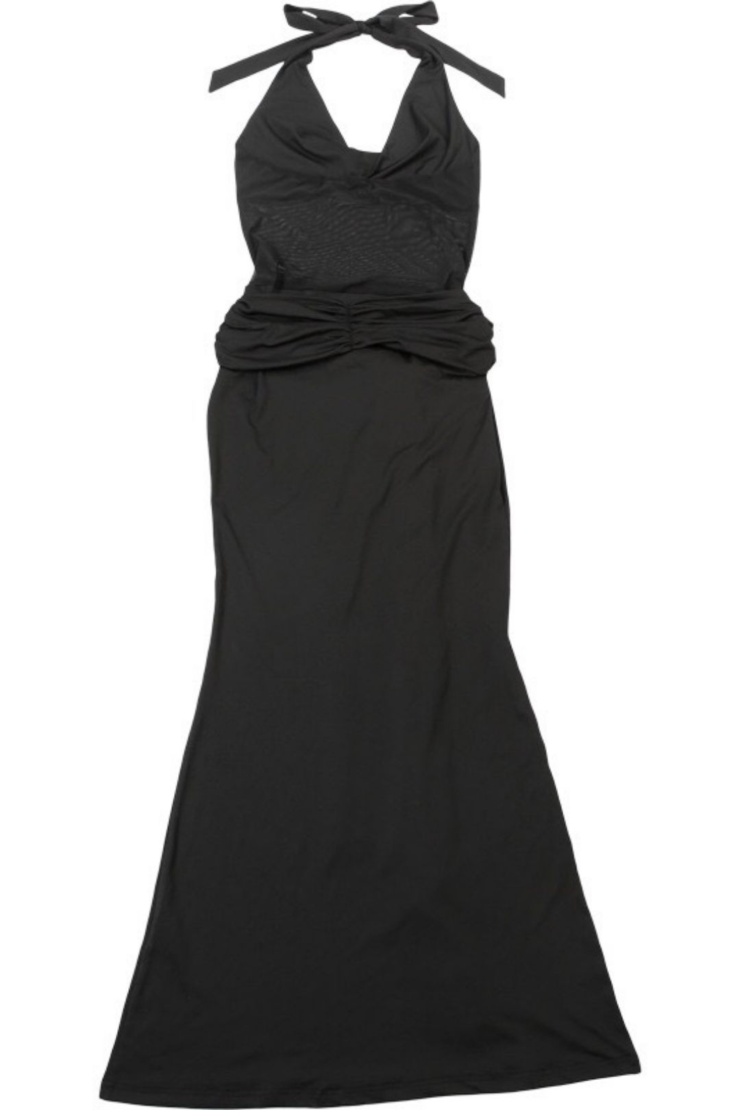 Sexy Mesh Splicing Semi-perspective Slim-fit Halter Neck Strap Dress