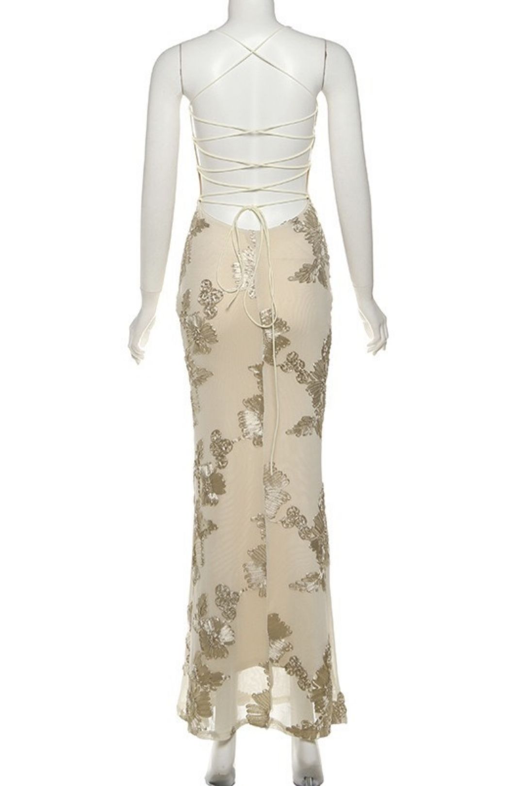 Sexy Slimming Backless Lace Dress