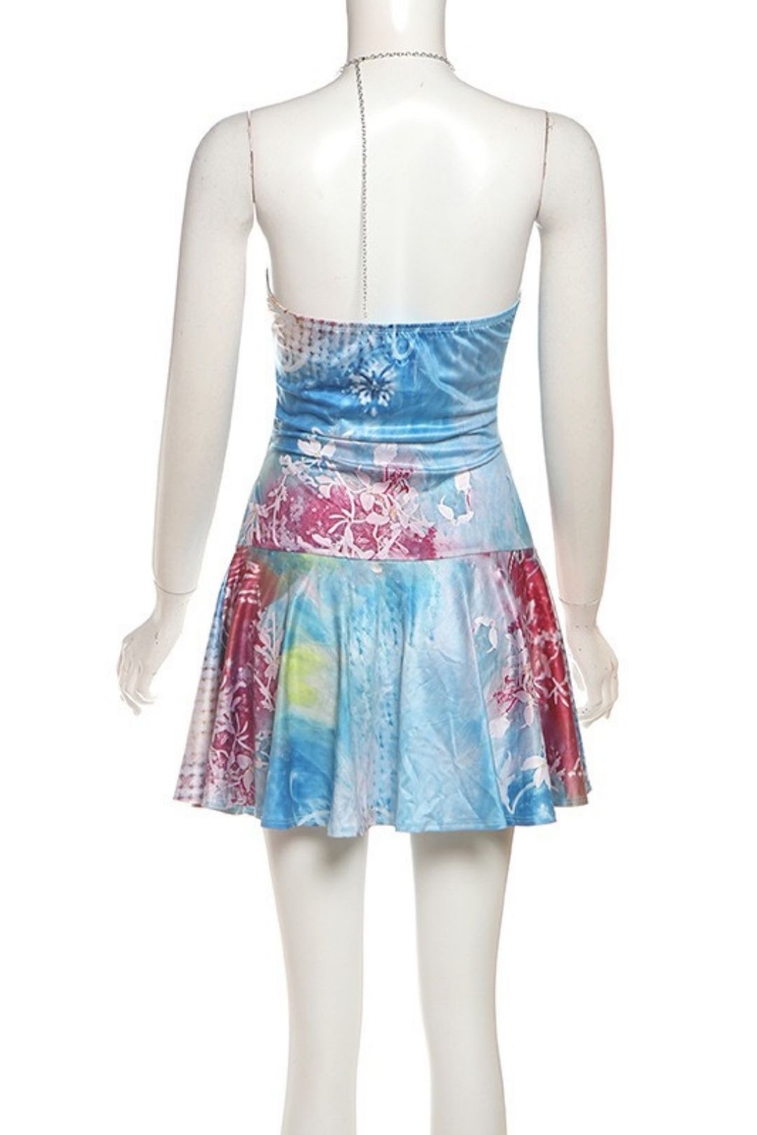 Halter Neck Slim Sexy Hollow Hip Print Dress