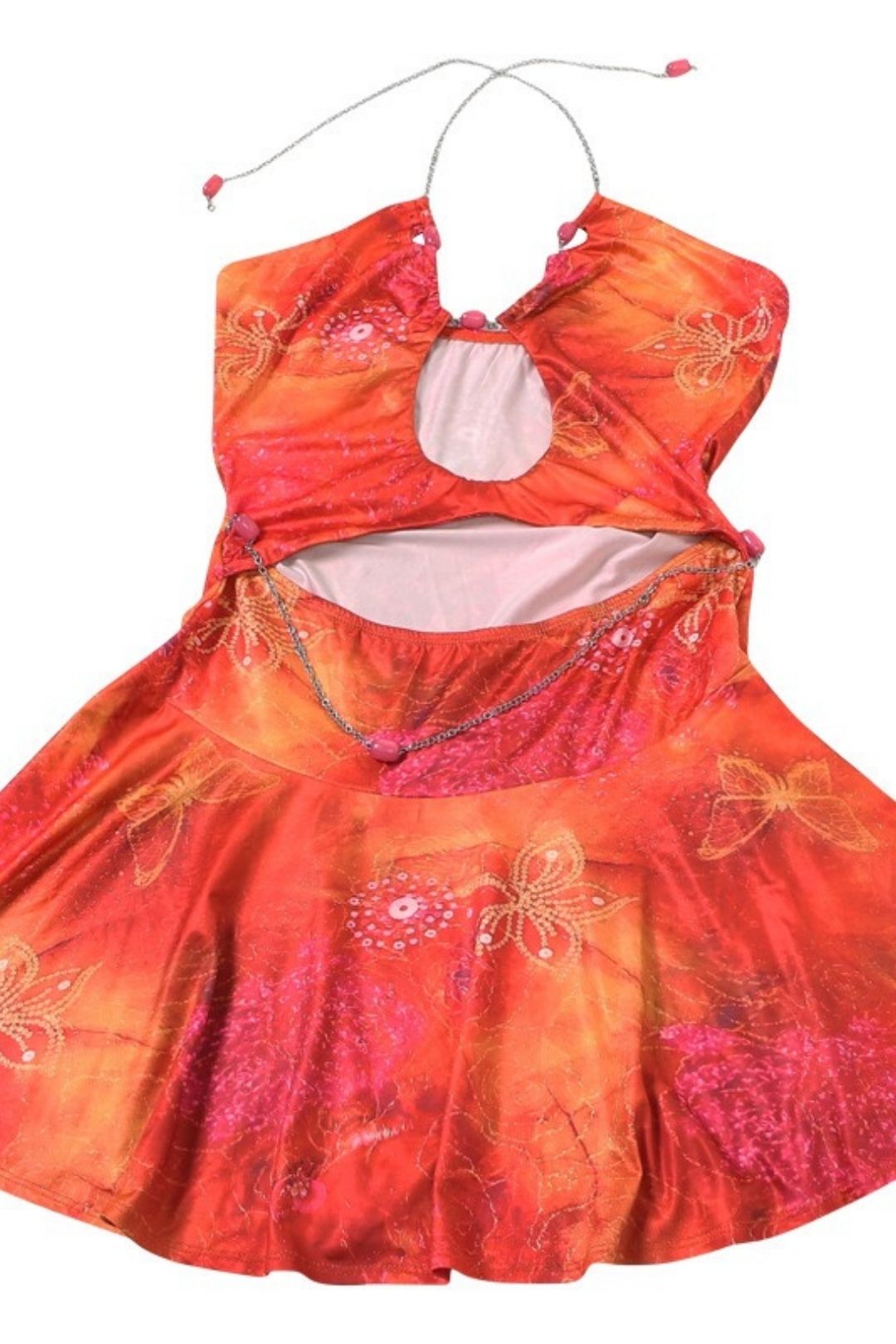 Halter Neck Slim Sexy Hollow Hip Print Dress