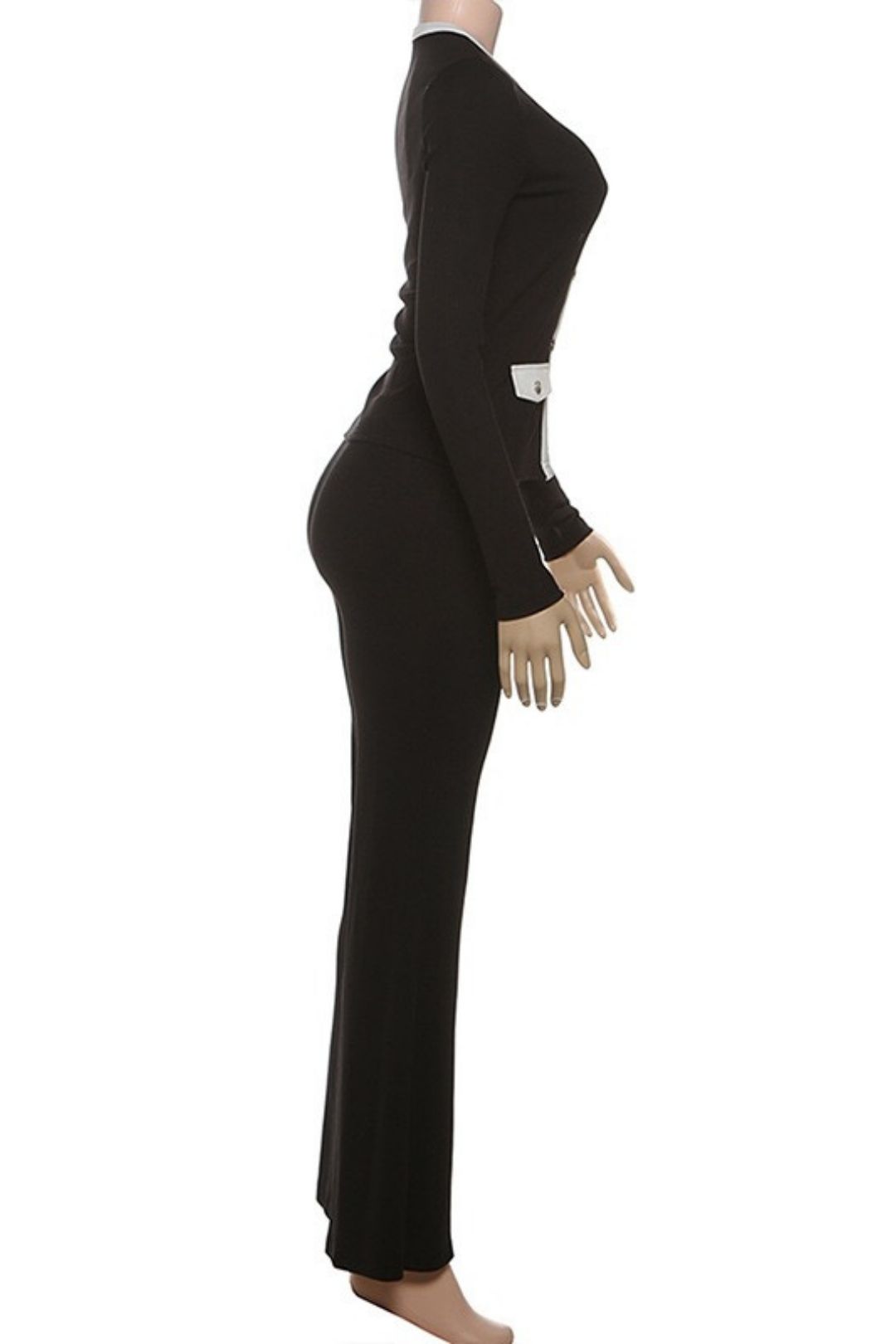 Cardigan Long Sleeve High Waist Slim Trousers Suit