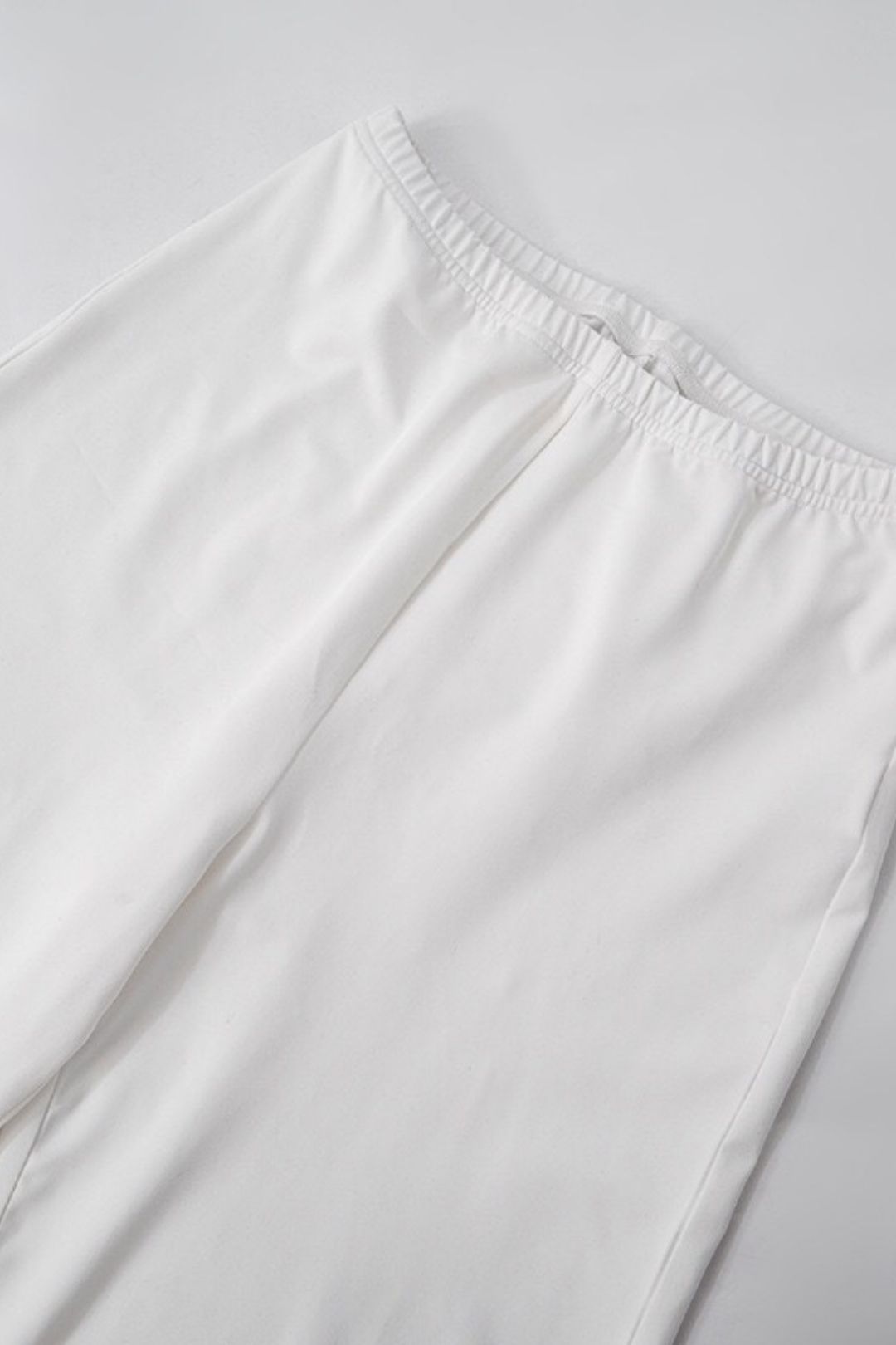 Diagonal Off-shoulder Hollow Pleated Pant Set