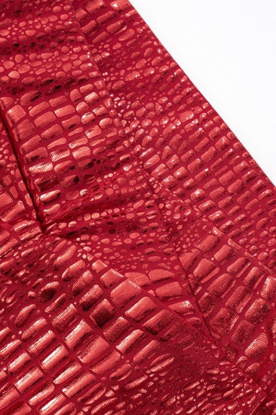 Shiny Cross Elastic High Waist Seven-point Casual Pants